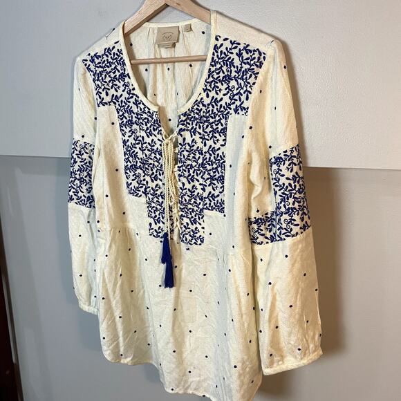 Anthropologie Libra Peasant Top by Vanessa Virginia, 10, Floral Embroidered EUC - Picture 7 of 14